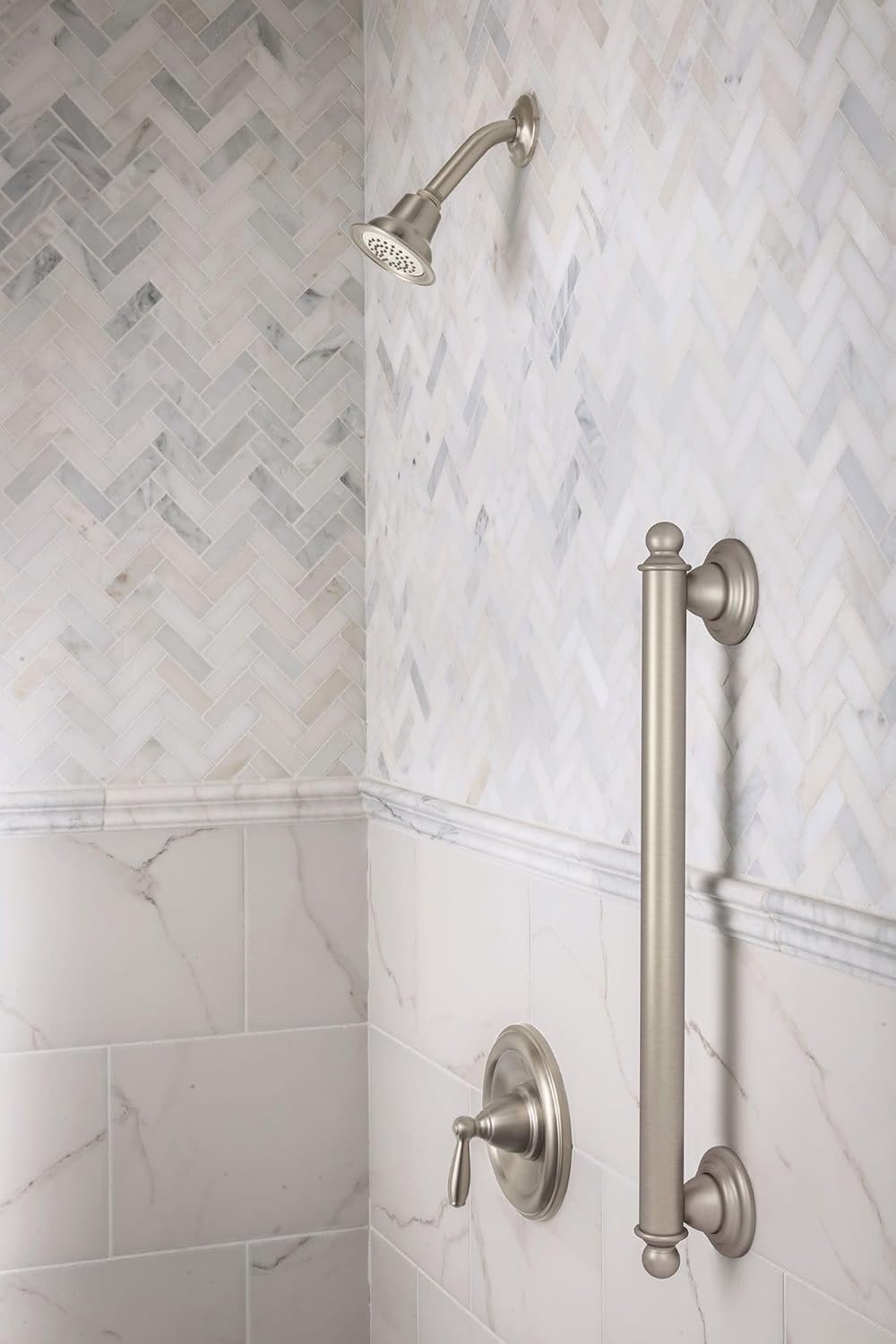 image:imageMoen Brantford Oil Rubbed Bronze PosiTemp Pressure Balancing Shower Trim Kit with Shower Head and Lever Handle Valve Required T2152ORBBrushed Nickel