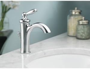 image:imageMoen Brantford OilRubbed Bronze OneHandle Traditional LowArc Bathroom Faucet with Optional Deckplate and Available Vessel Sink Extension Kit 6600ORBBrushed Nickel