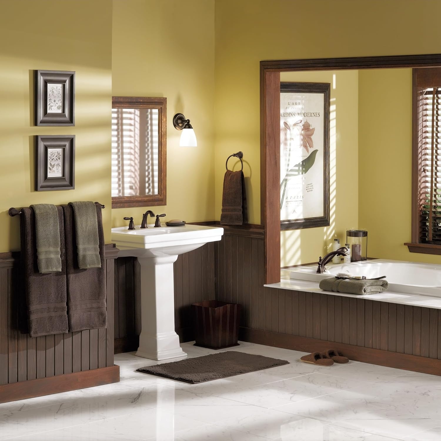 image:imageMoen Brantford OilRubbed Bronze TwoHandle Widespread Bathroom Sink Faucet for 3Hole Setups with Valve Included TV6620ORB