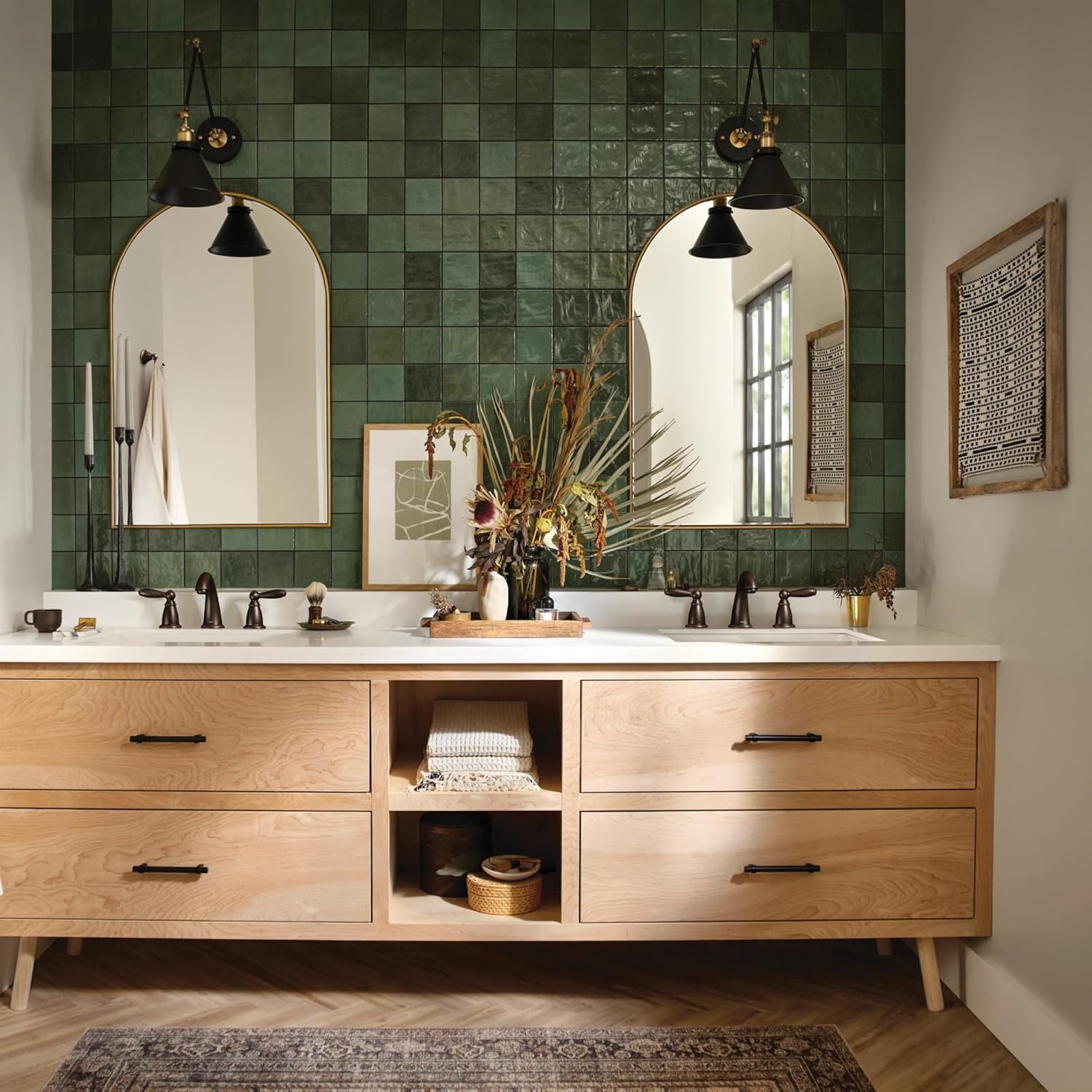 image:imageMoen Brantford OilRubbed Bronze TwoHandle Widespread Bathroom Sink Faucet for 3Hole Setups with Valve Included TV6620ORB