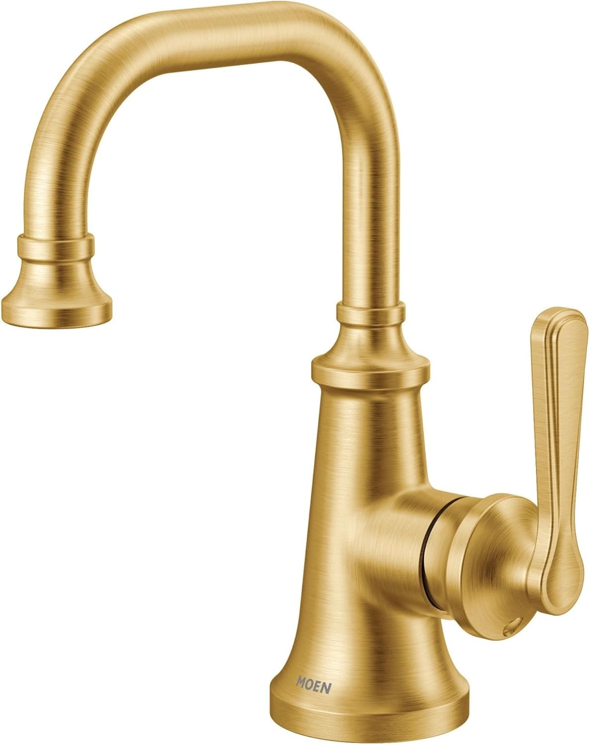 image:imageMoen Brushed Gold Colinet OneHandle Single Hole Traditional Bathroom Sink Faucet S44101BG