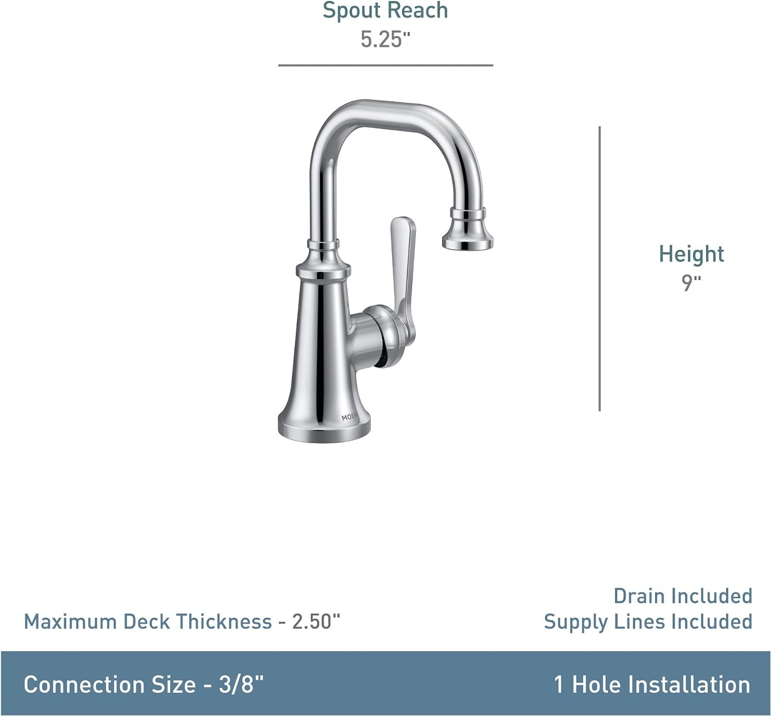 image:imageMoen Brushed Gold Colinet OneHandle Single Hole Traditional Bathroom Sink Faucet S44101BG