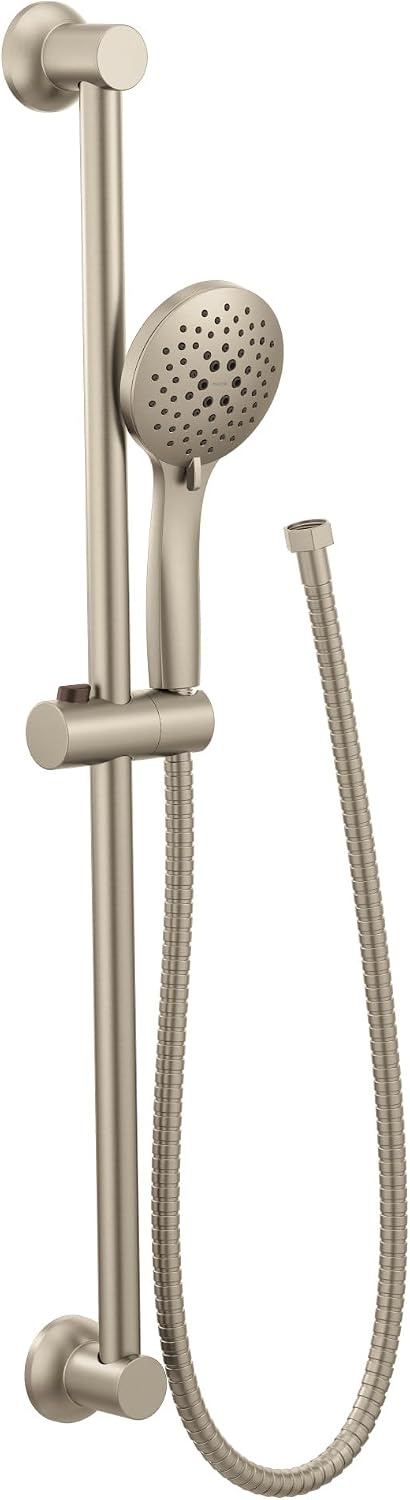 image:imageMoen Brushed Nickel EcoPerformance 5Function Handheld Removable Shower Head Adjustable 30Inch Slide Bar and 69Inch Long Hose 3558EPBNBrushed Nickel