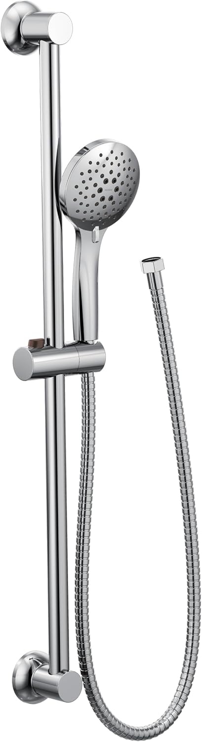 image:imageMoen Brushed Nickel EcoPerformance 5Function Handheld Removable Shower Head Adjustable 30Inch Slide Bar and 69Inch Long Hose 3558EPBNChrome