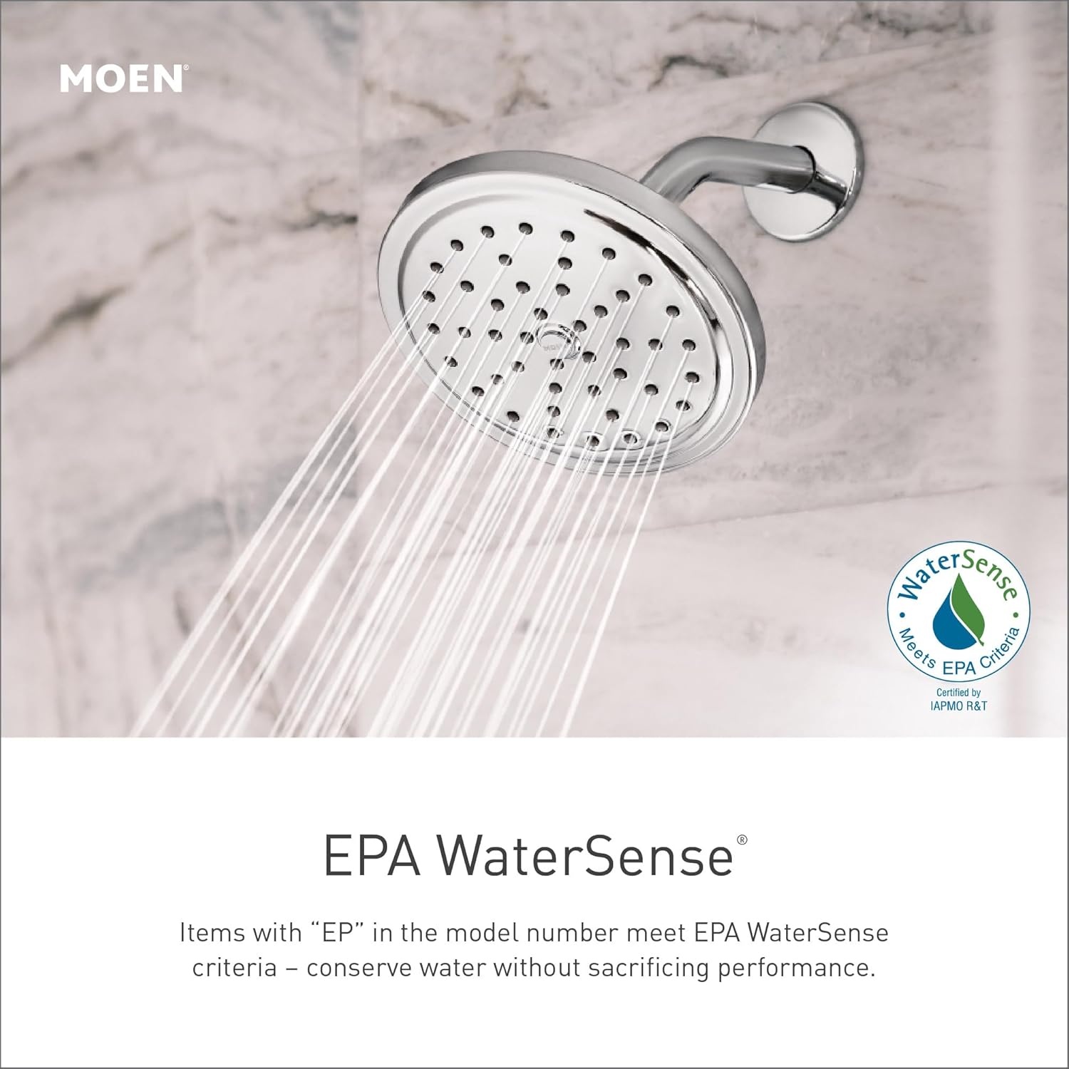 image:imageMoen Brushed Nickel EcoPerformance 5Function Handheld Removable Shower Head Adjustable 30Inch Slide Bar and 69Inch Long Hose 3558EPBNChrome