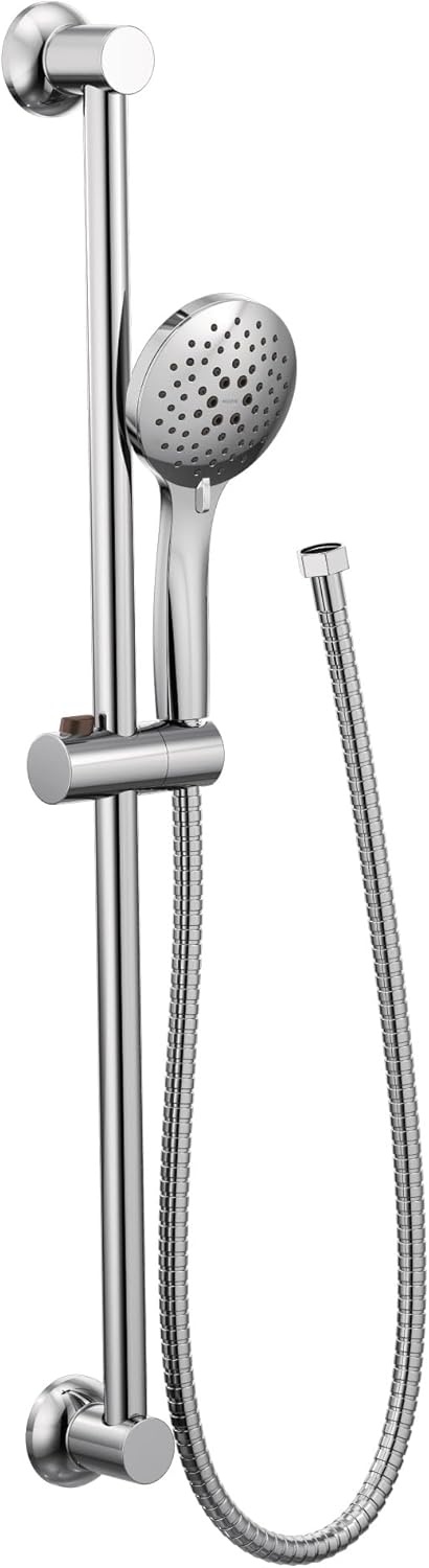 image:imageMoen Brushed Nickel EcoPerformance 5Function Handheld Removable Shower Head Adjustable 30Inch Slide Bar and 69Inch Long Hose 3558EPBNChrome