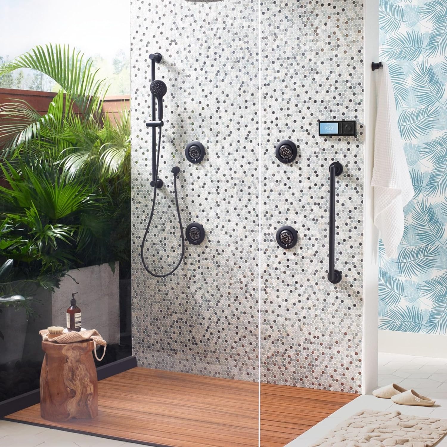 image:imageMoen Brushed Nickel EcoPerformance 5Function Handheld Removable Shower Head Adjustable 30Inch Slide Bar and 69Inch Long Hose 3558EPBNMatte Black
