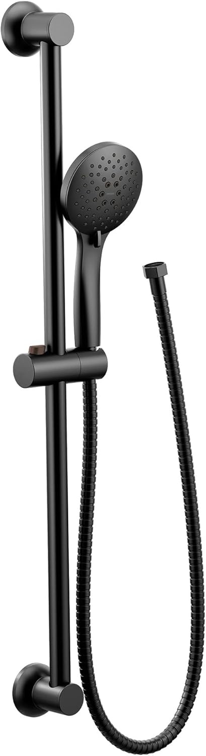 image:imageMoen Brushed Nickel EcoPerformance 5Function Handheld Removable Shower Head Adjustable 30Inch Slide Bar and 69Inch Long Hose 3558EPBNMatte Black
