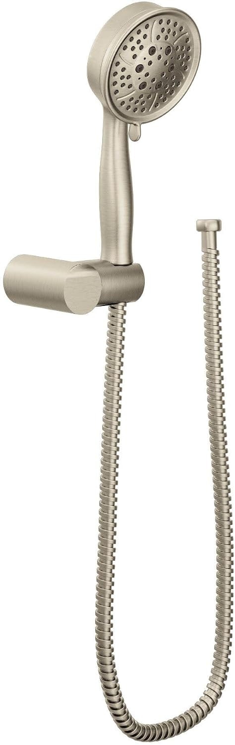 image:imageMoen Brushed Nickel Four Function EcoPerformance Handheld Shower with Wall Bracket and 69Inch Hose 3636EPBNBrushed Nickel