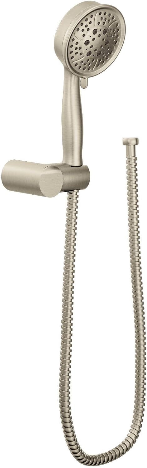 image:imageMoen Brushed Nickel Four Function EcoPerformance Handheld Shower with Wall Bracket and 69Inch Hose 3636EPBNBrushed Nickel