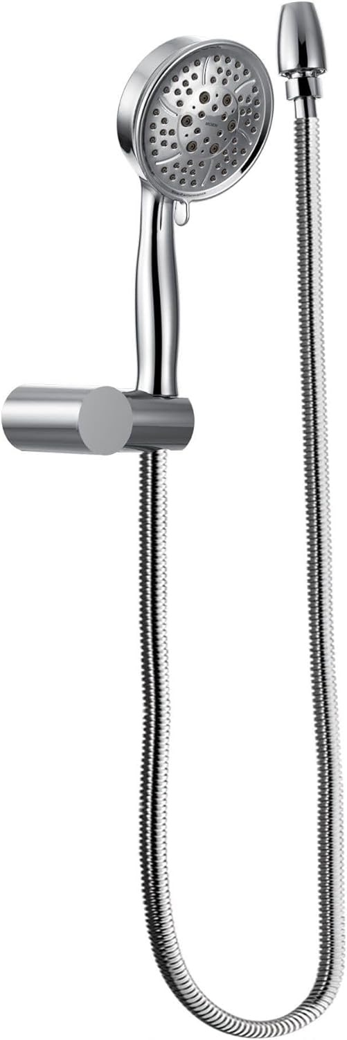 image:imageMoen Brushed Nickel Four Function EcoPerformance Handheld Shower with Wall Bracket and 69Inch Hose 3636EPBNChrome