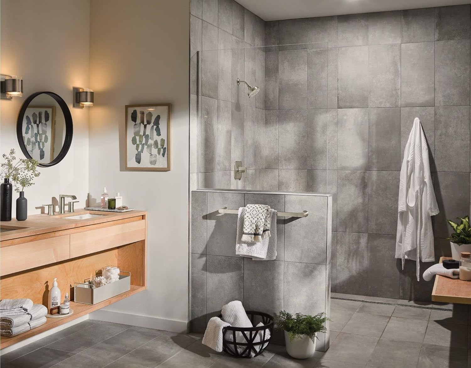 image:imageMoen Brushed Nickel Hydro Energetix EightFunction Showerhead with Standard 5 Diameter Spray Head 200W0SRNBrushed Nickel