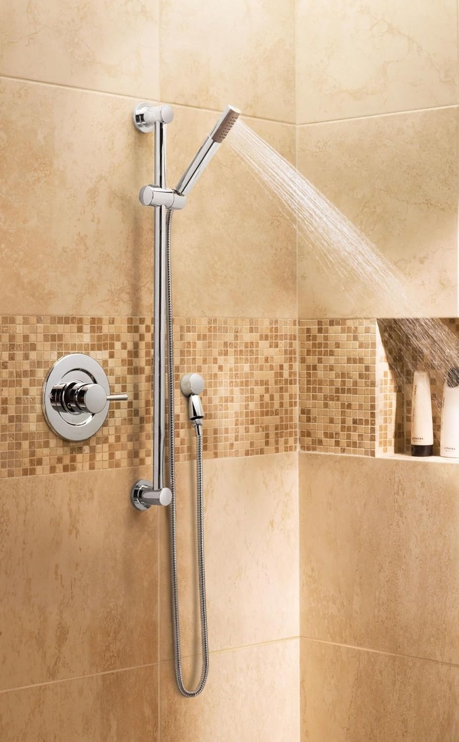 image:imageMoen Brushed Nickel Modern EcoPerformance Handshower Handheld Shower with 30Inch Slide Bar and 69Inch Metal Hose 3887EPBNBrushed Nickel