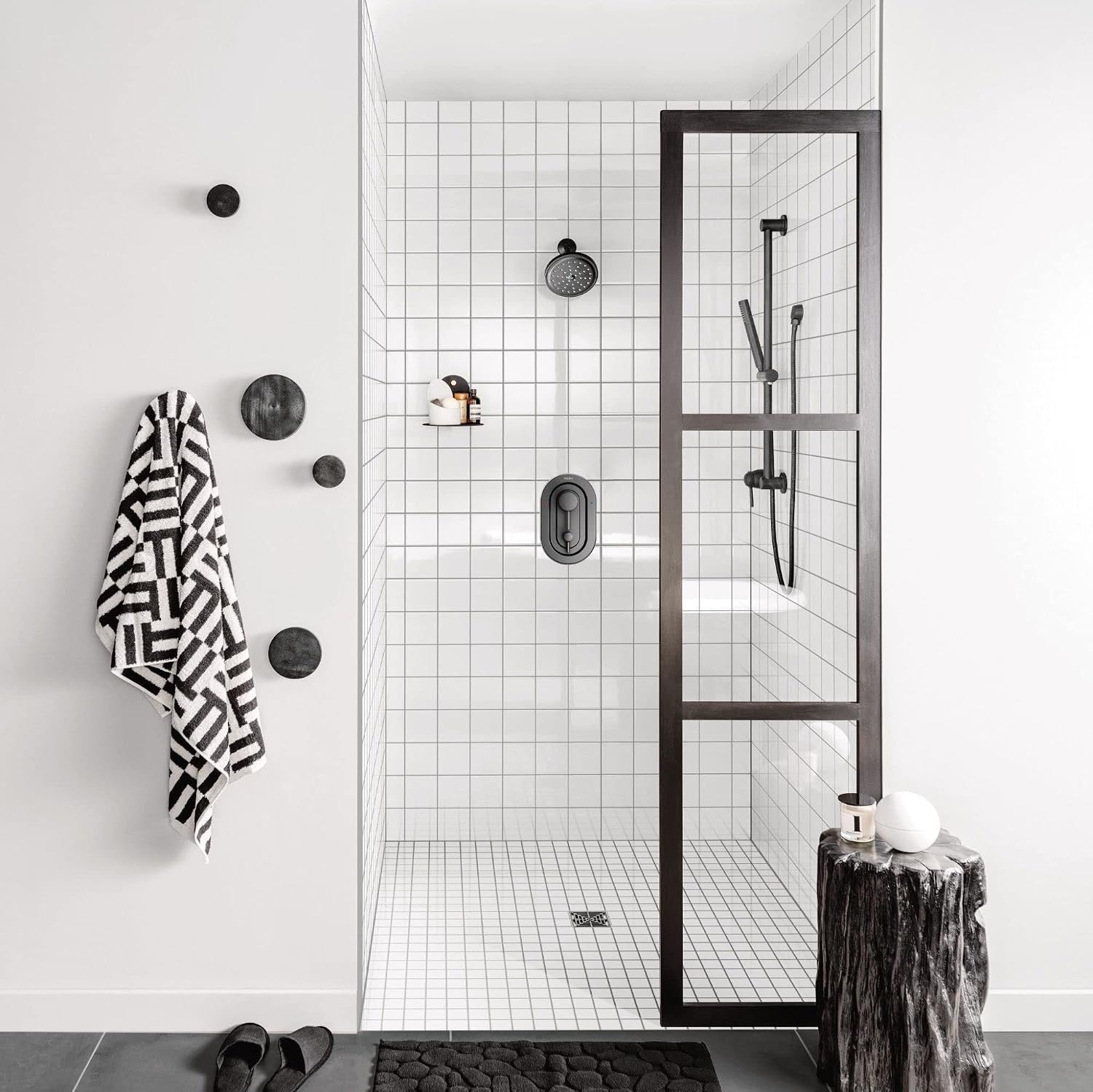 image:imageMoen Brushed Nickel Modern EcoPerformance Handshower Handheld Shower with 30Inch Slide Bar and 69Inch Metal Hose 3887EPBNMatte Black