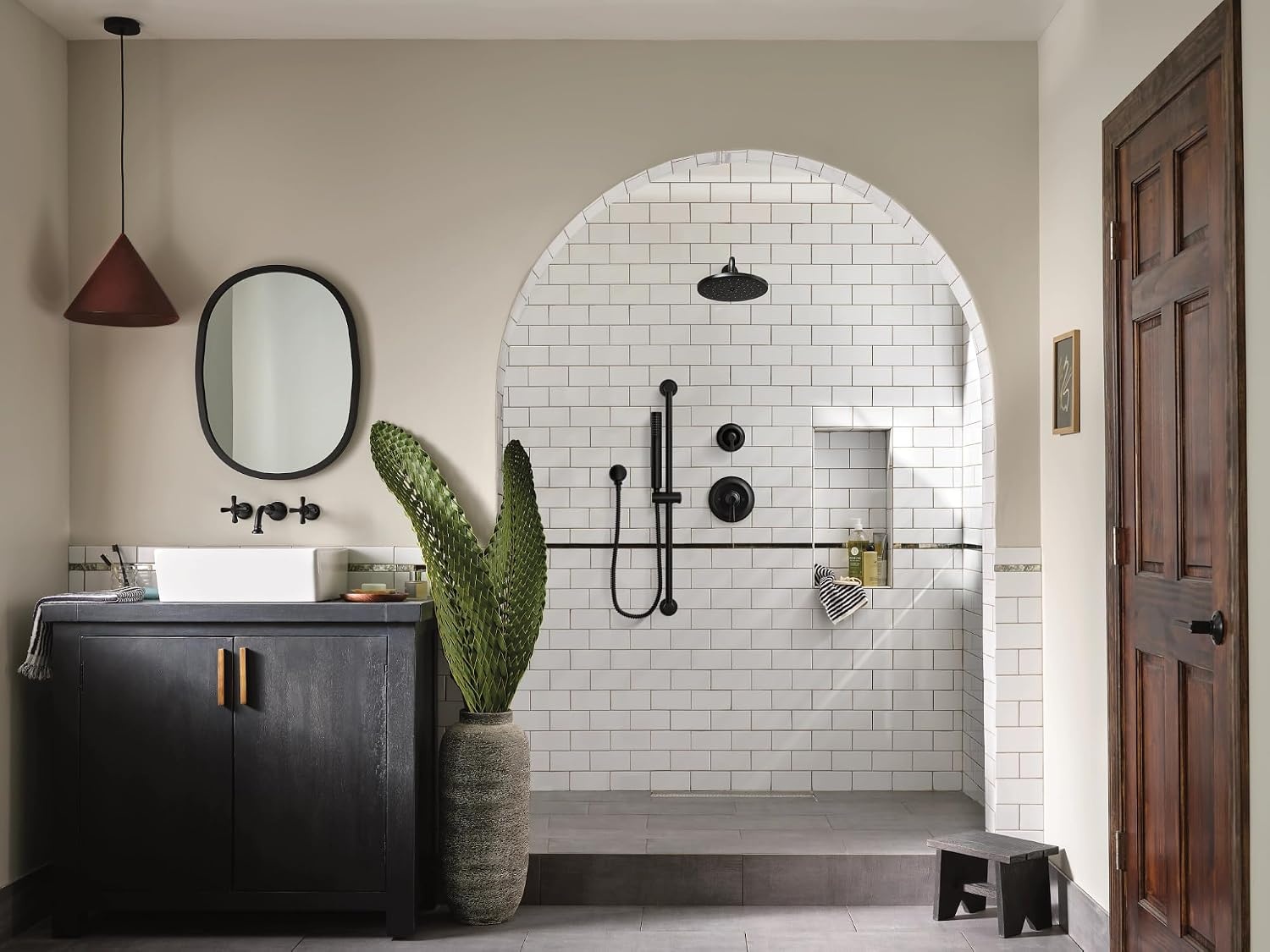 image:imageMoen Brushed Nickel Modern EcoPerformance Handshower Handheld Shower with 30Inch Slide Bar and 69Inch Metal Hose 3887EPBNMatte Black