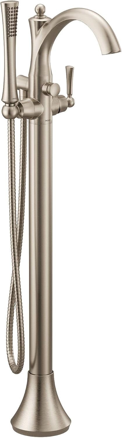 image:imageMoen Brushed Nickel Wynford OneHandle Freestanding Floor Mount Tub Filler with Handshower Includes Interchangeable Handle 655BNBrushed Nickel