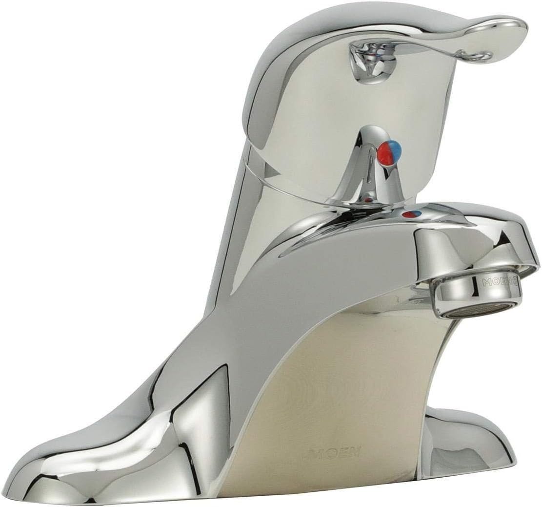 image:imageMoen Chateau Chrome OneHandle LowArc Centerset Bathroom Sink Faucet with Drain Assembly L4621Chrome
