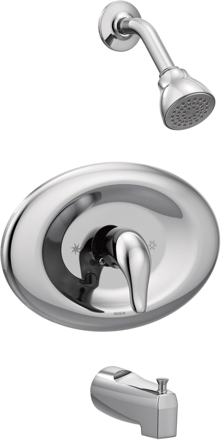 image:imageMoen Chateau Chrome Single Handle PosiTemp EcoPerformance Shower Faucet Set Valve Included L2369EP