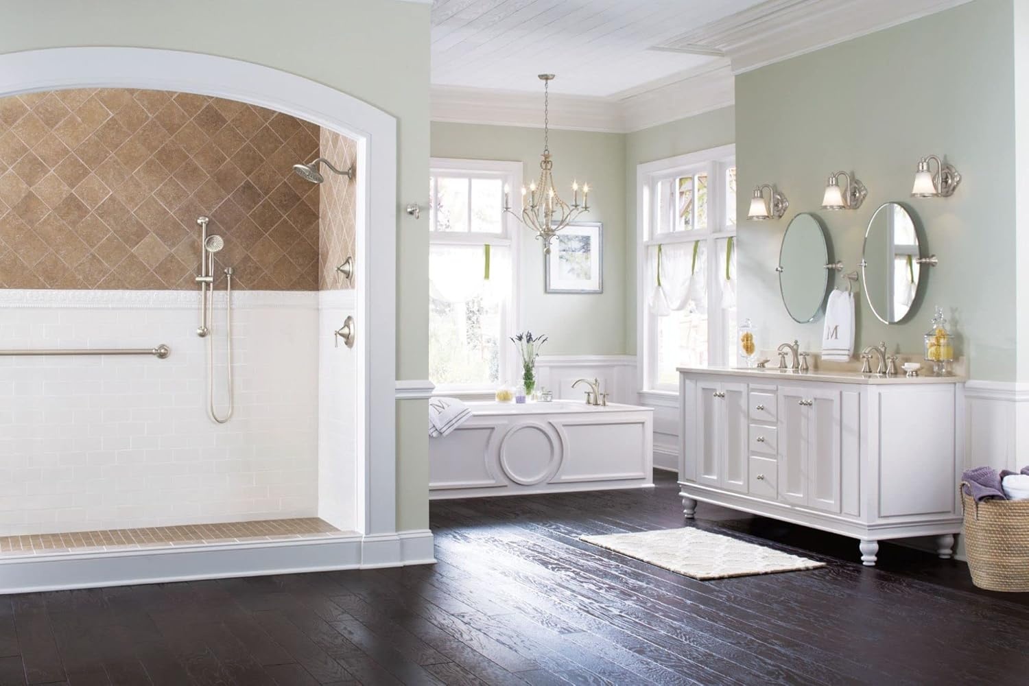 image:imageMoen Chrome EcoPerformance Detachable Handheld Showerhead with 69InchLong Hose Featuring 24Inch Slide Bar 3668EPBrushed Nickel