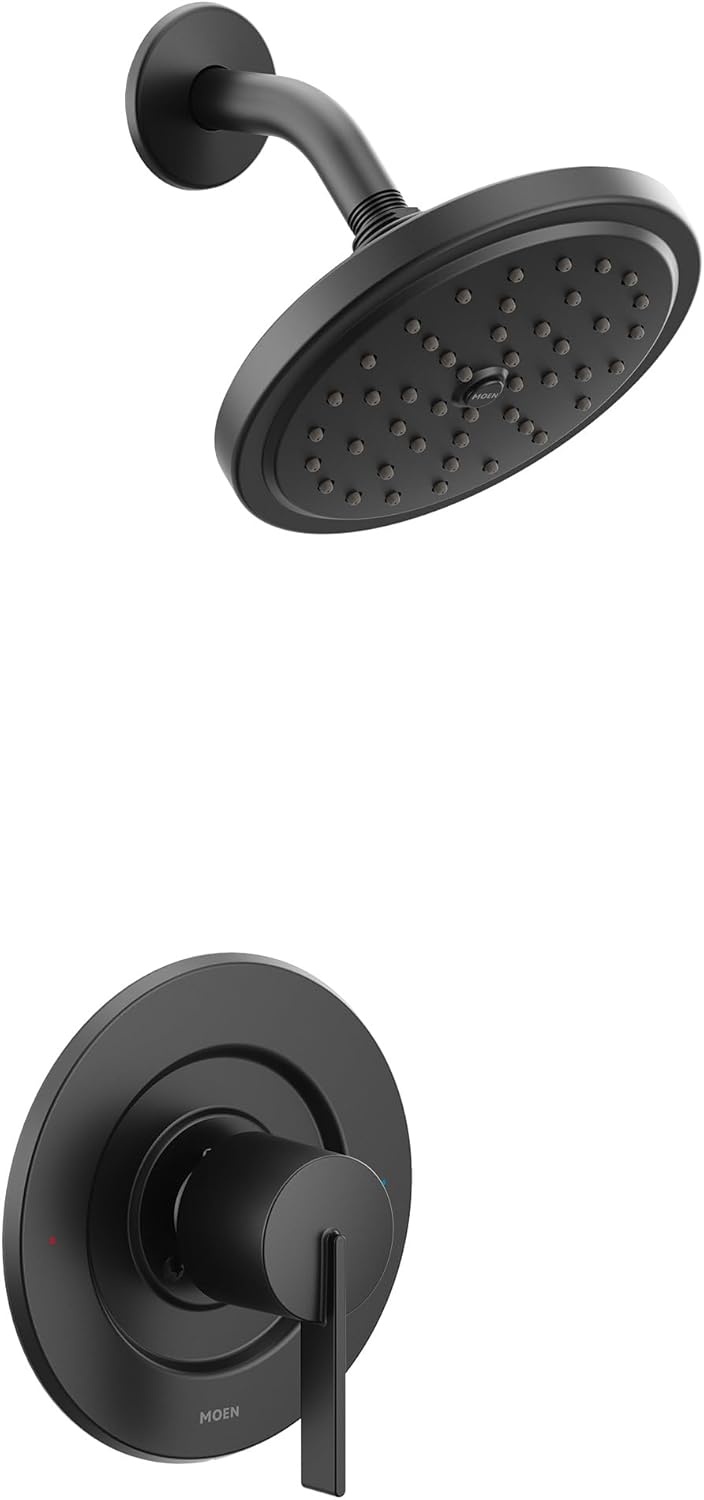 image:imageMoen Cia EcoPerformance Rain Shower Faucet Trim Kit with Wide Showerhead and Handle PosiTemp Valve Required T2262EPBGMatte Black