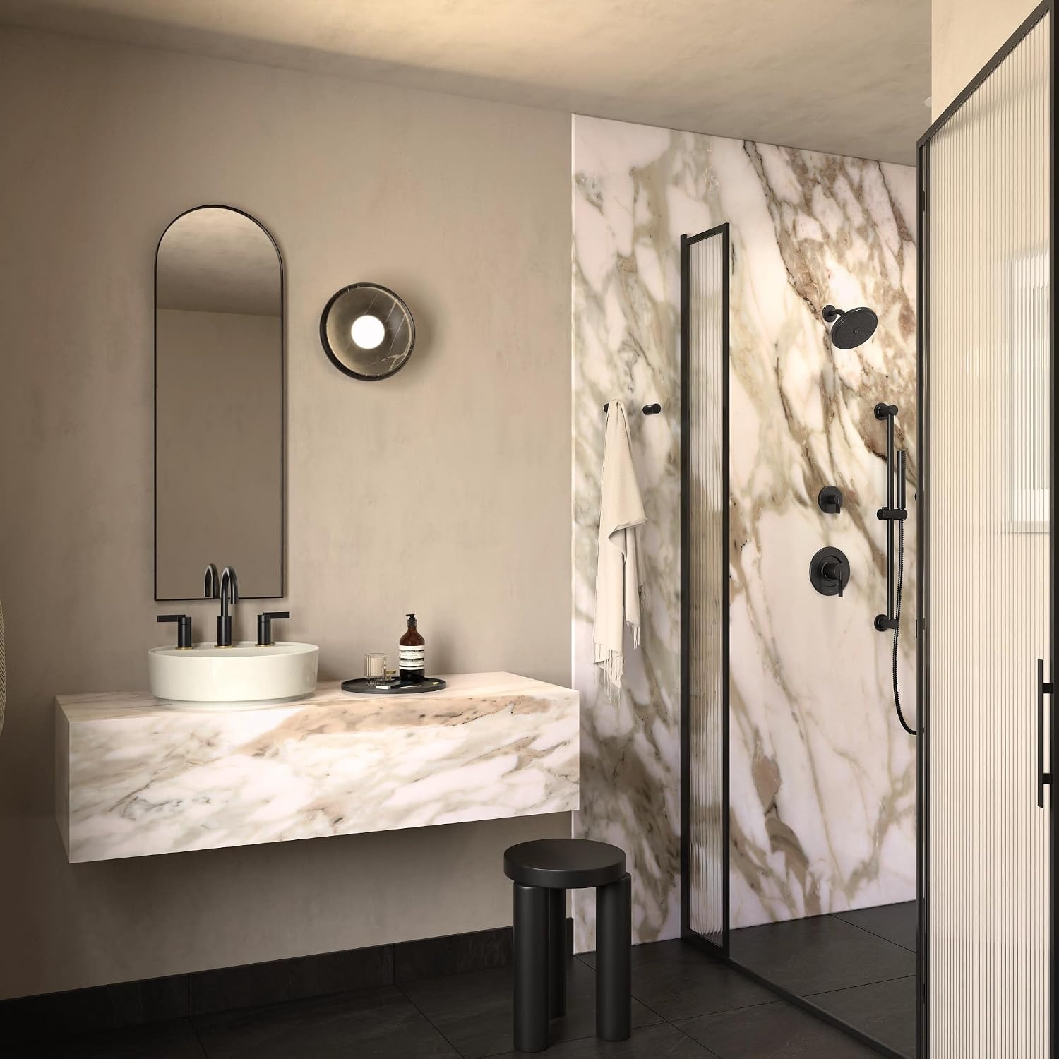 image:imageMoen Cia EcoPerformance Rain Shower Faucet Trim Kit with Wide Showerhead and Handle PosiTemp Valve Required T2262EPBGMatte Black