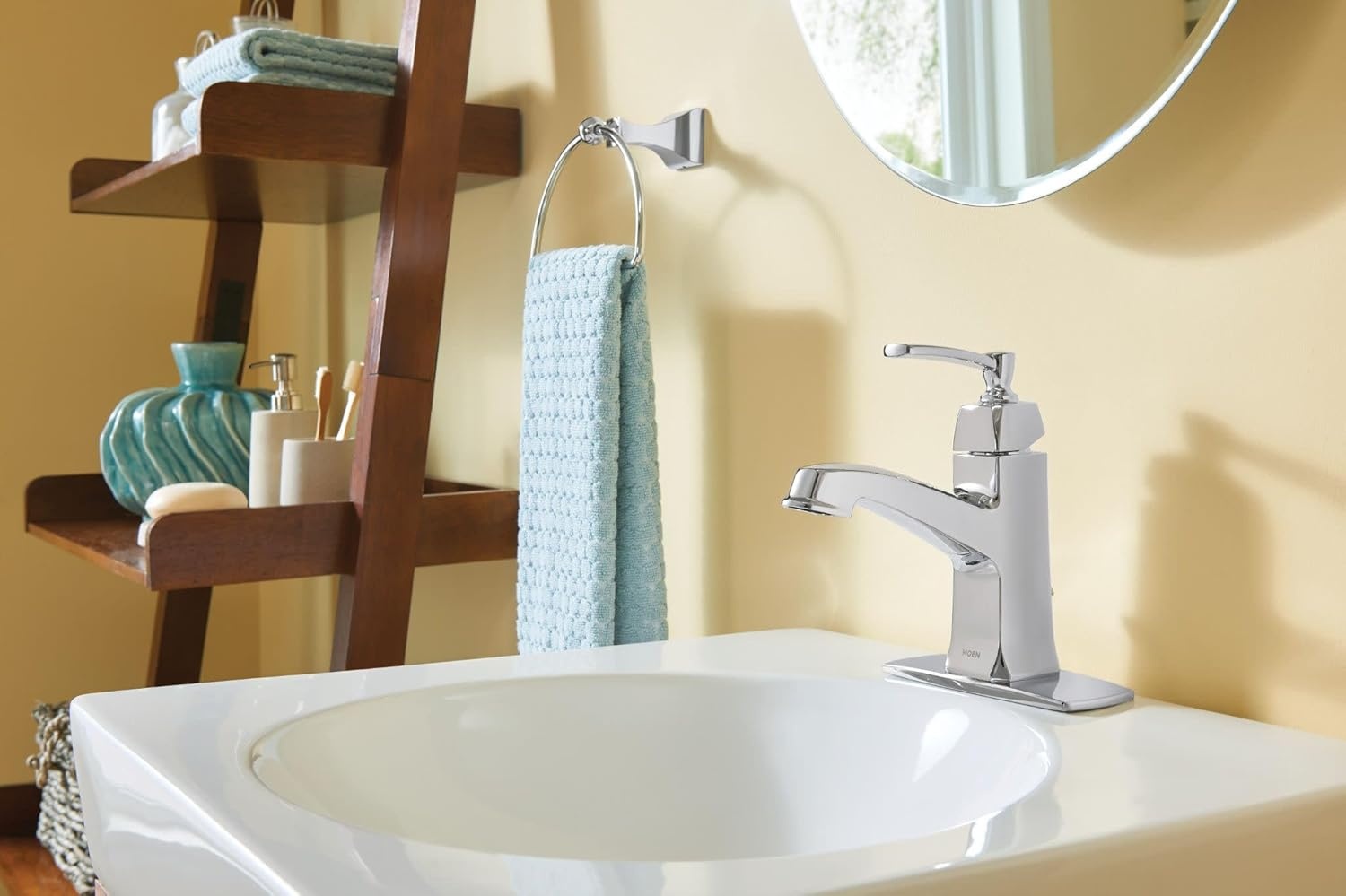image:imageMoen Conway Chrome OneHandle Single Hole or Centerset Bathroom Faucet with Drain Assembly WS84923Chrome