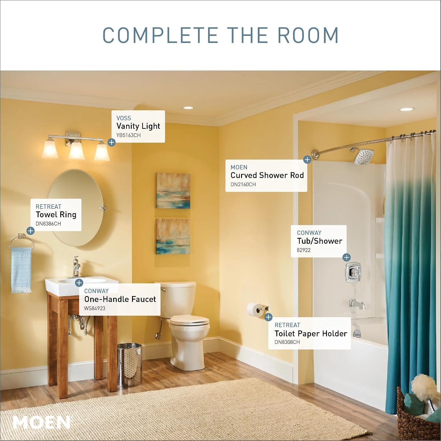 image:imageMoen Conway Chrome OneHandle Single Hole or Centerset Bathroom Faucet with Drain Assembly WS84923Chrome