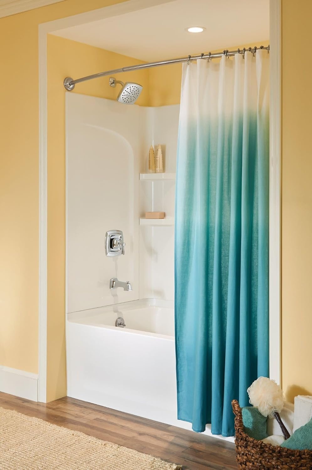 image:imageMoen Conway Chrome PosiTemp Shower Trim Set Featuring Square Showerhead Lever Handle and Tub Spout Valve Included 82922Chrome