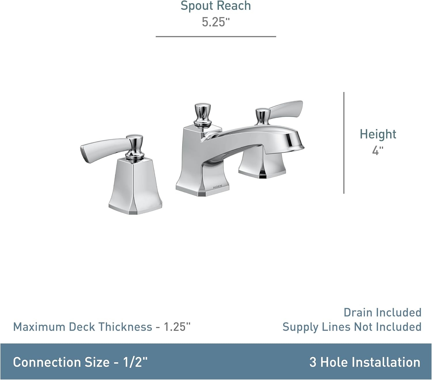 image:imageMoen Conway Spot Resist Brushed Nickel Two Handle Widespread Bathroom Sink Faucet with Valve Included 84926SRNSpot Resist Stainless