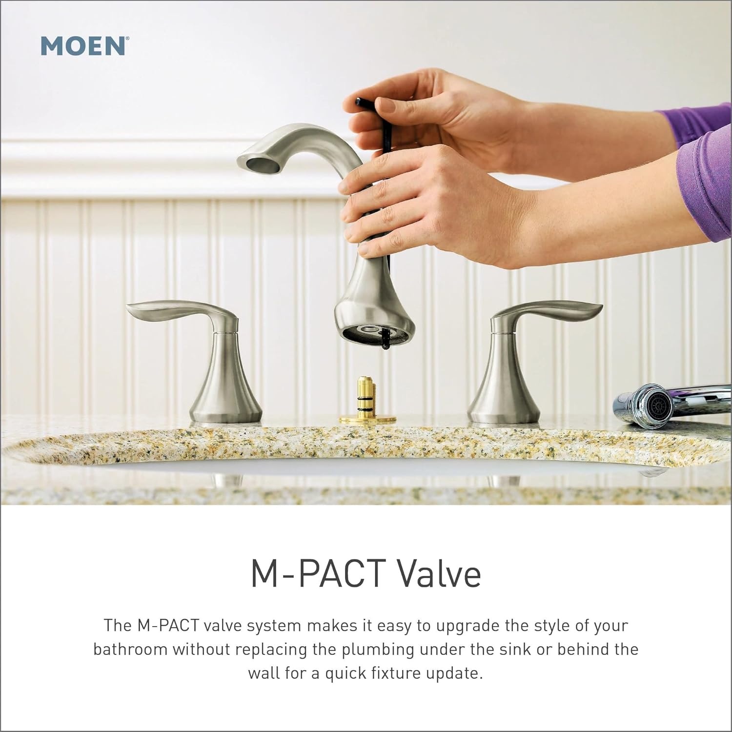 image:imageMoen Dartmoor Brushed Nickel TwoHandle High Arc Widespread Bathroom Sink Faucet for 3Hole Setups with Valve Included TV6805BNBronzed Gold