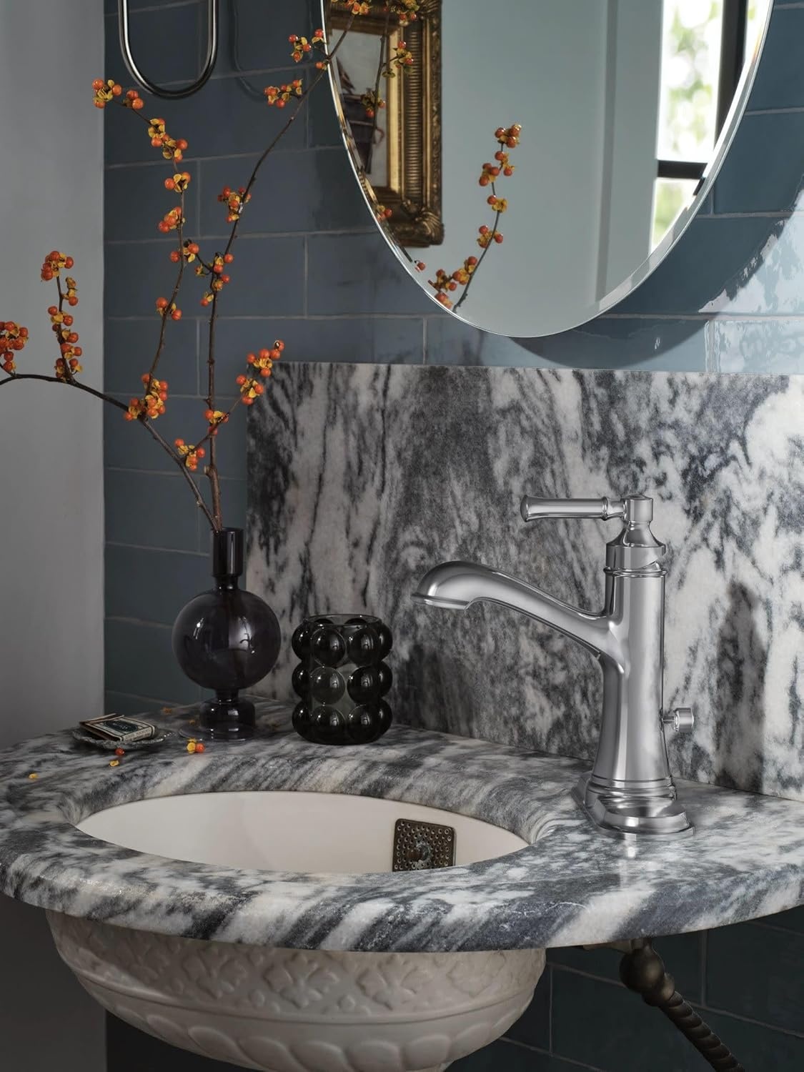 image:imageMoen Dartmoor Chrome Single Handle Bathroom Sink Faucet with Optional Deckplate 6803Chrome