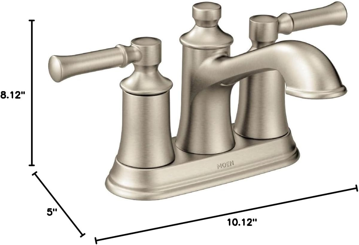 image:imageMoen Dartmoor Matte Black Traditional Two Handle Centerset Bathroom Sink Faucet 6802BLBrushed Nickel