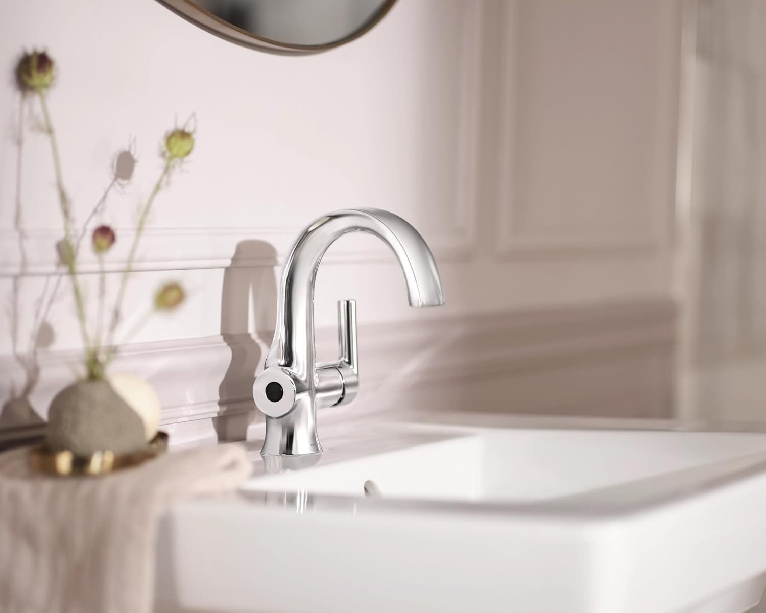 image:imageMoen Doux Matte Black Motionsense Wave Touchless Single Handle Bathroom Sink Faucet S6910EWBLChrome