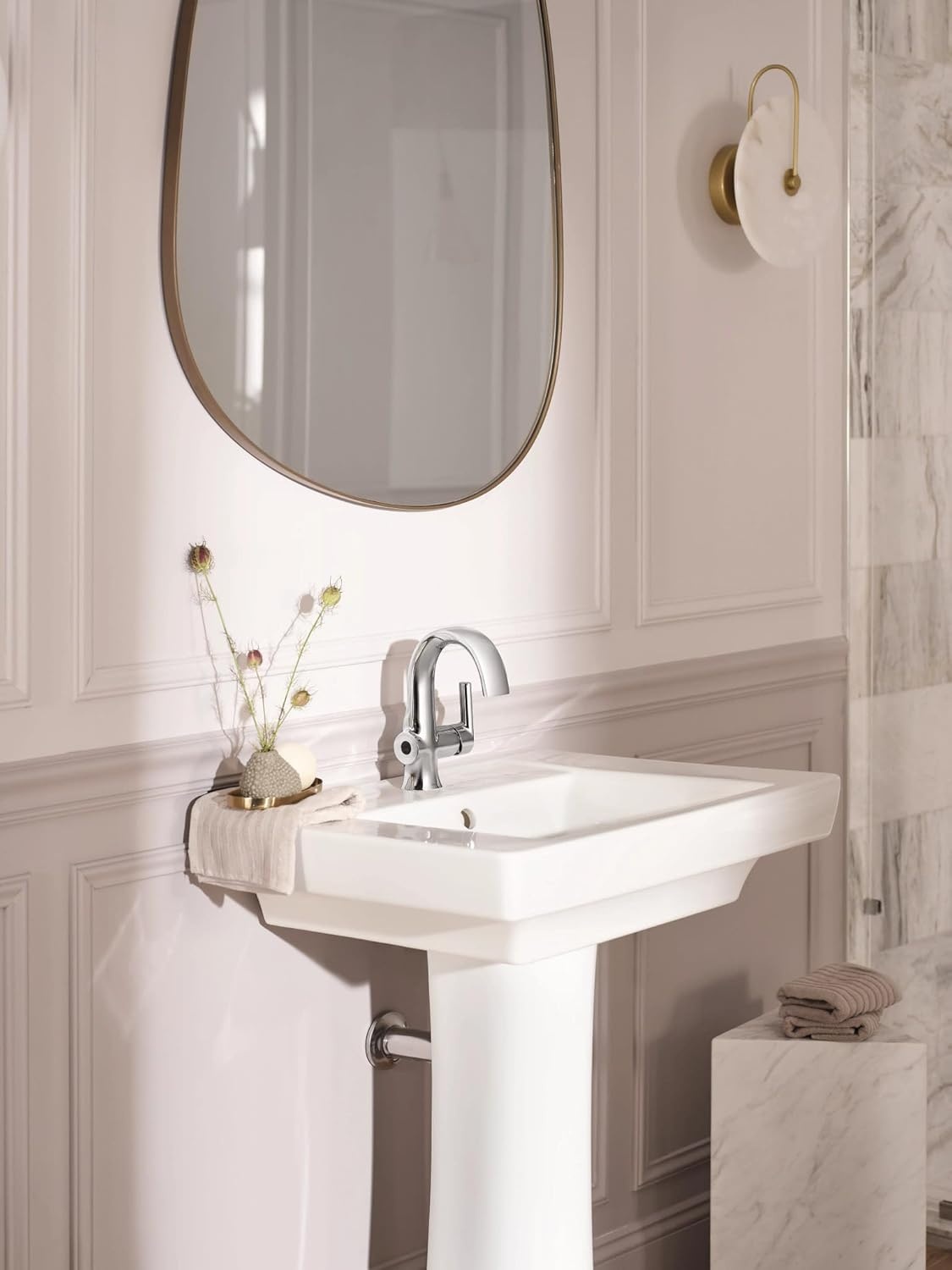 image:imageMoen Doux Matte Black Motionsense Wave Touchless Single Handle Bathroom Sink Faucet S6910EWBLChrome