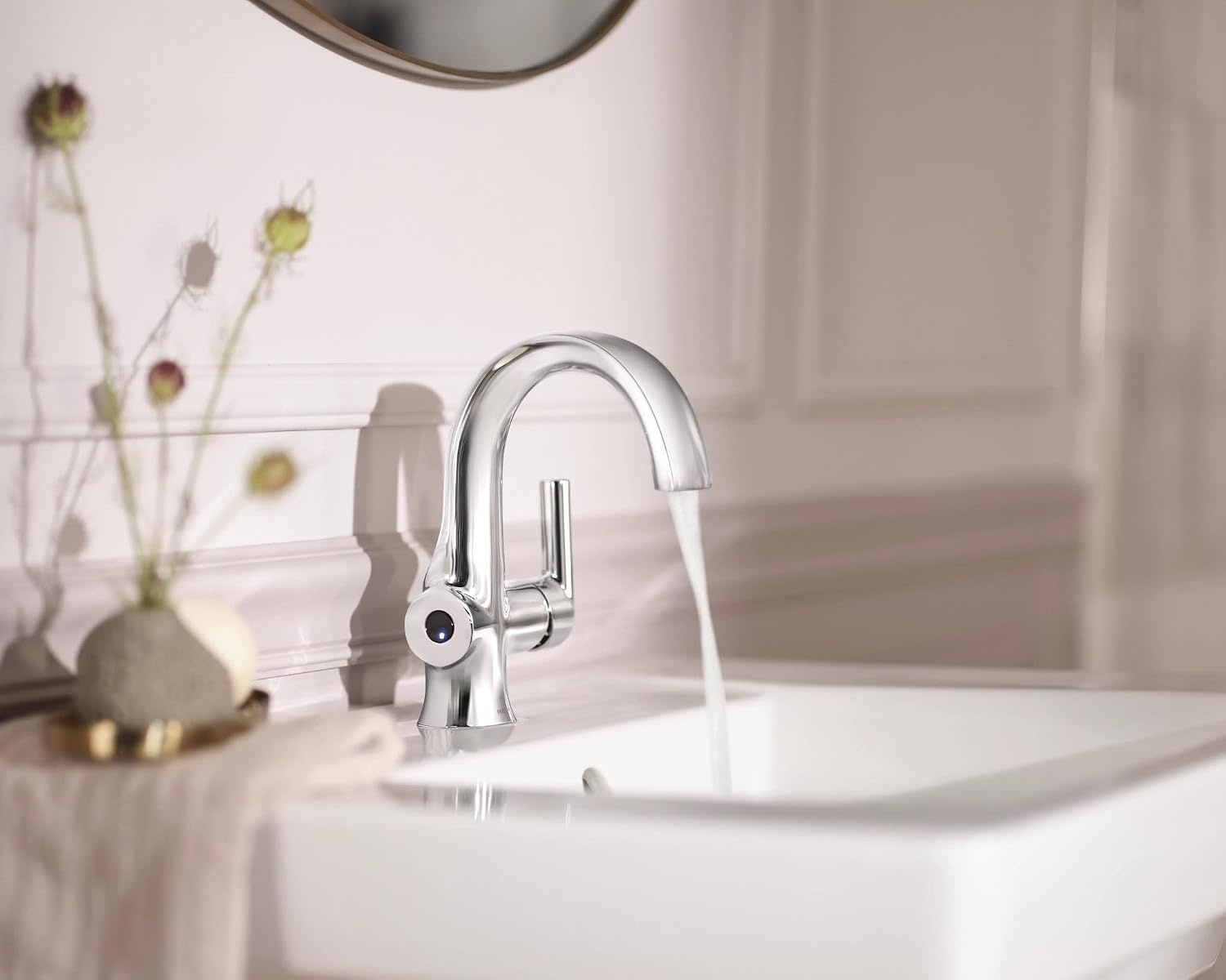 image:imageMoen Doux Matte Black Motionsense Wave Touchless Single Handle Bathroom Sink Faucet S6910EWBLChrome