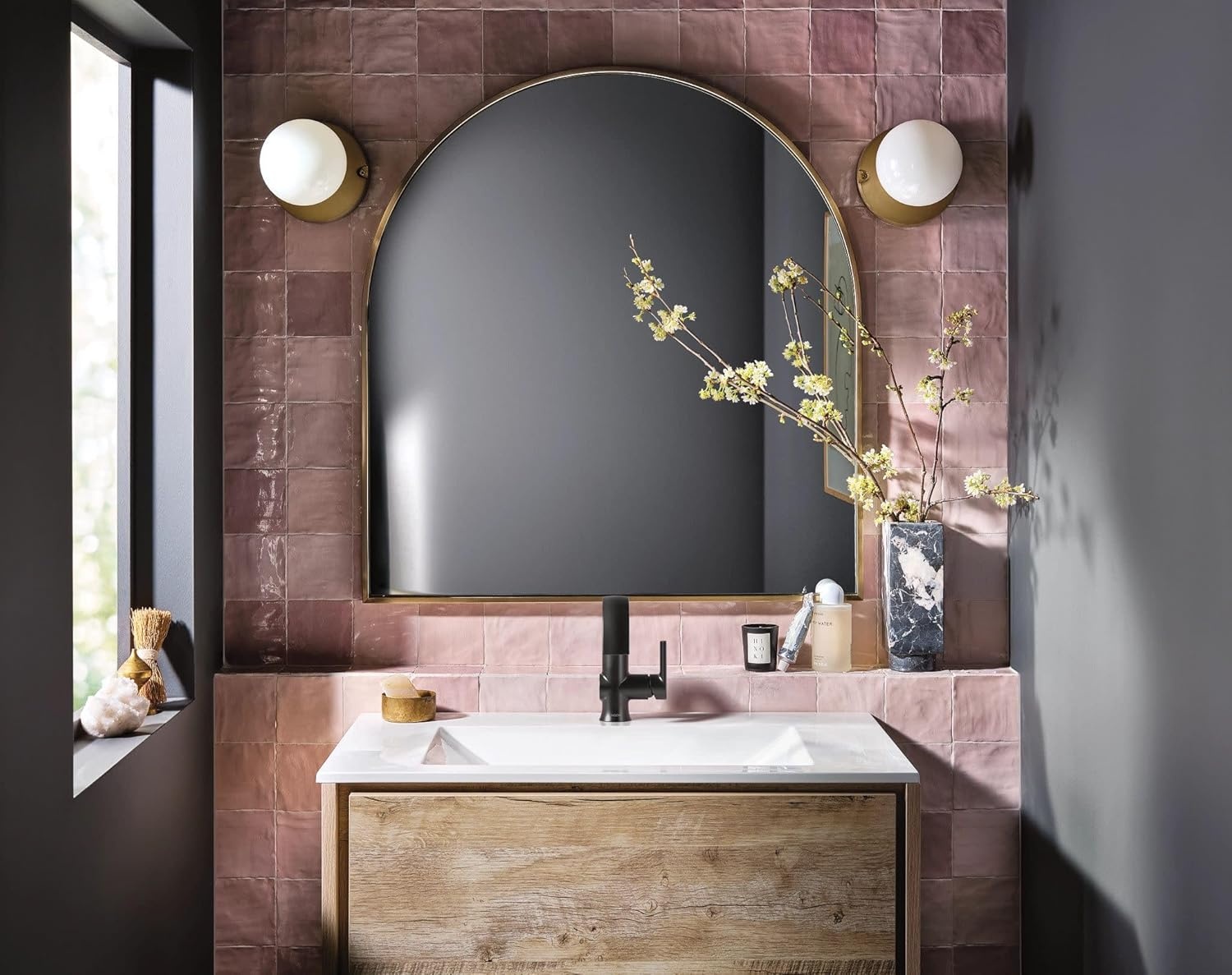 image:imageMoen Doux Matte Black Motionsense Wave Touchless Single Handle Bathroom Sink Faucet S6910EWBLMatte Black