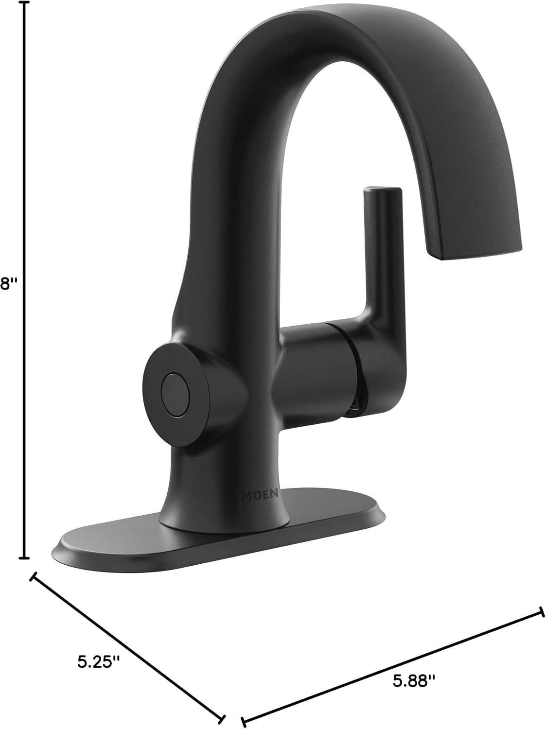 image:imageMoen Doux Matte Black Motionsense Wave Touchless Single Handle Bathroom Sink Faucet S6910EWBLMatte Black