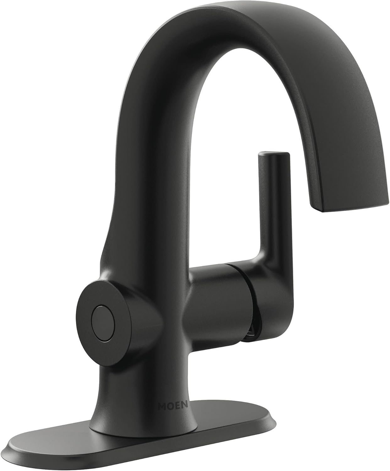 image:imageMoen Doux Matte Black Motionsense Wave Touchless Single Handle Bathroom Sink Faucet S6910EWBLMatte Black