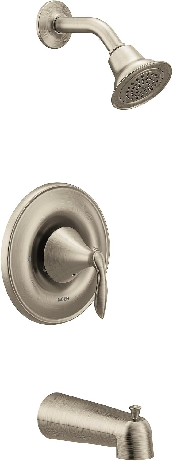 image:imageMoen Eva Chrome PosiTemp Tub and Shower Trim Kit Valve Required T2133Brushed Nickel