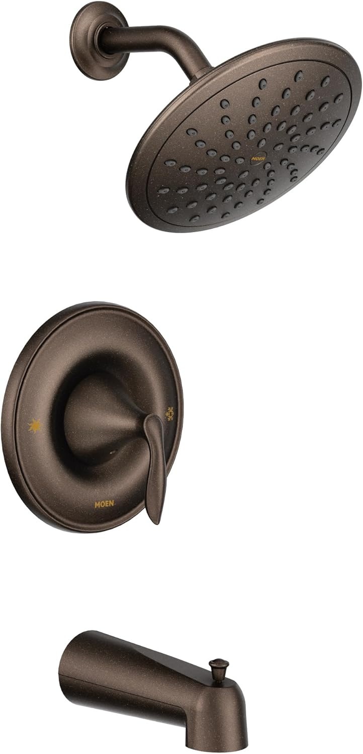 image:imageMoen Eva Oil Rubbed Bronze Tub and Shower Faucet Trim with EcoPerformance Rainshower Valve Required T2233EPORB