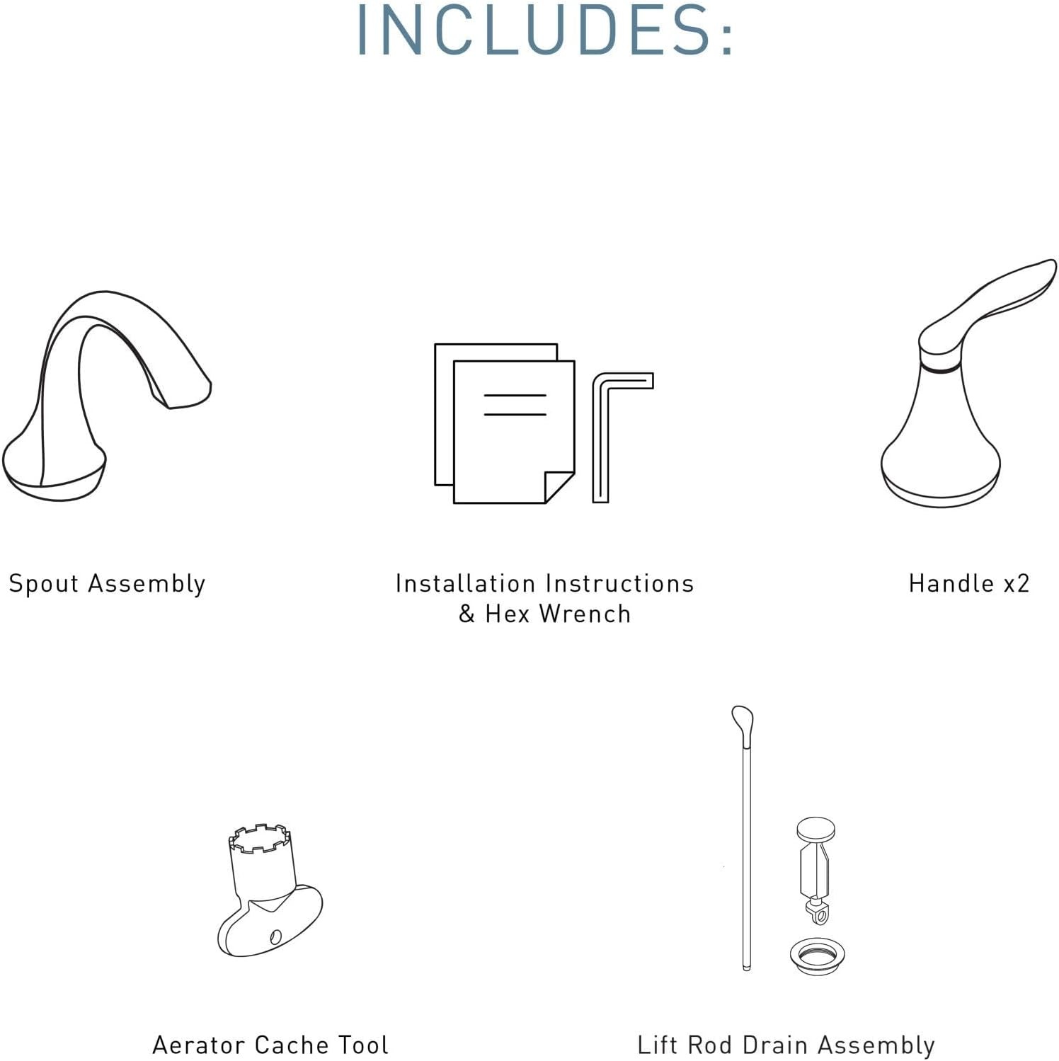 image:imageMoen Eva OilRubbed Bronze TwoHandle High Arc Widespread Bathroom Sink Faucet for 3Hole Setups with Valve Included TV6420ORBBrushed Nickel