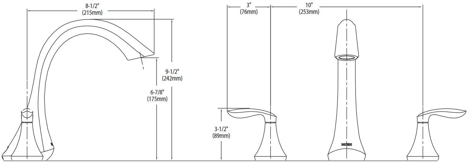 image:imageMoen Eva T943BN TwoHandle Roman Tub Faucet Trim Kit Brushed Nickel Finish Deck Mount 3Hole Installation Valve RequiredBrushed Nickel