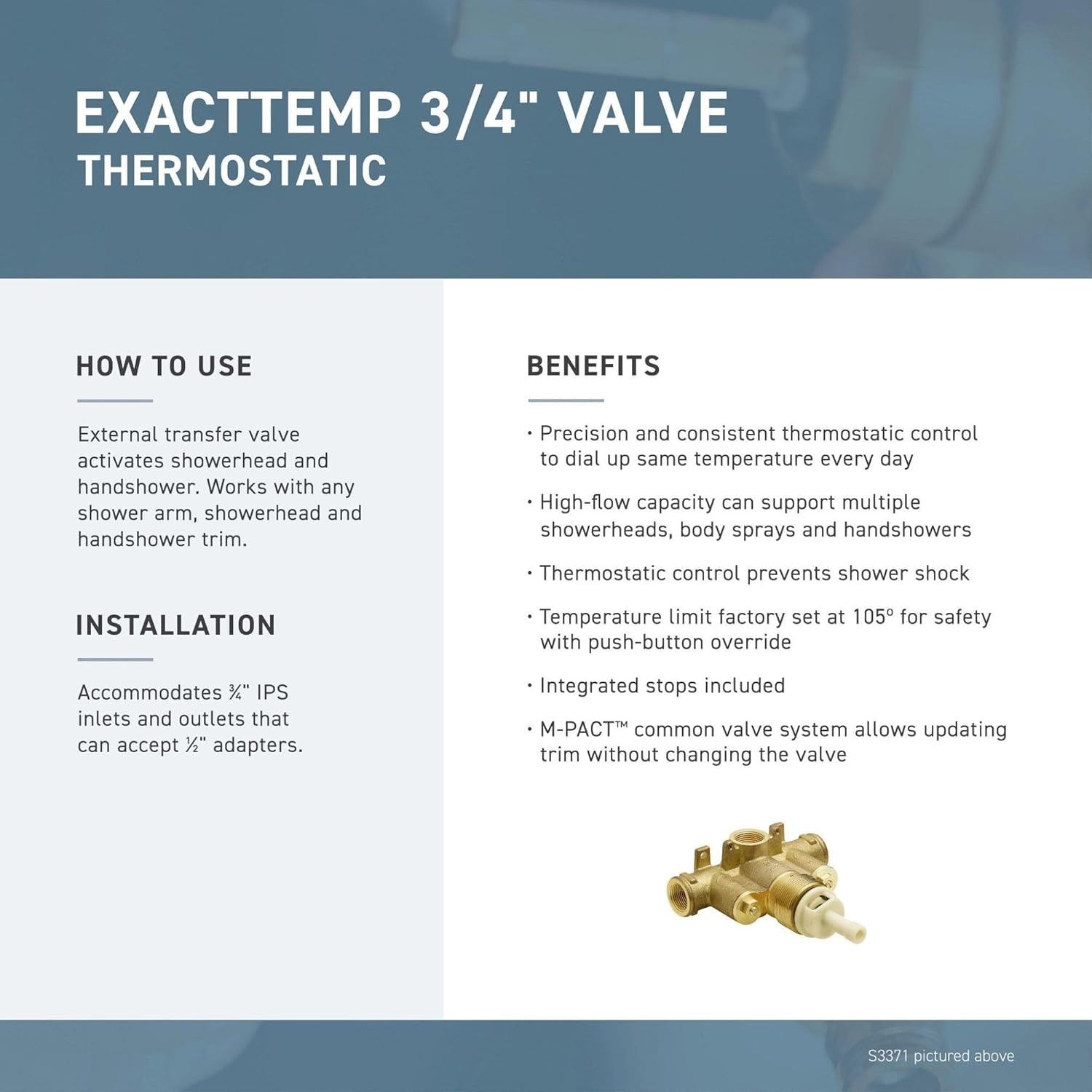 image:imageMoen ExactTemp Brushed Nickel Thermostatic Valve Trim Kit TS3411BNChrome
