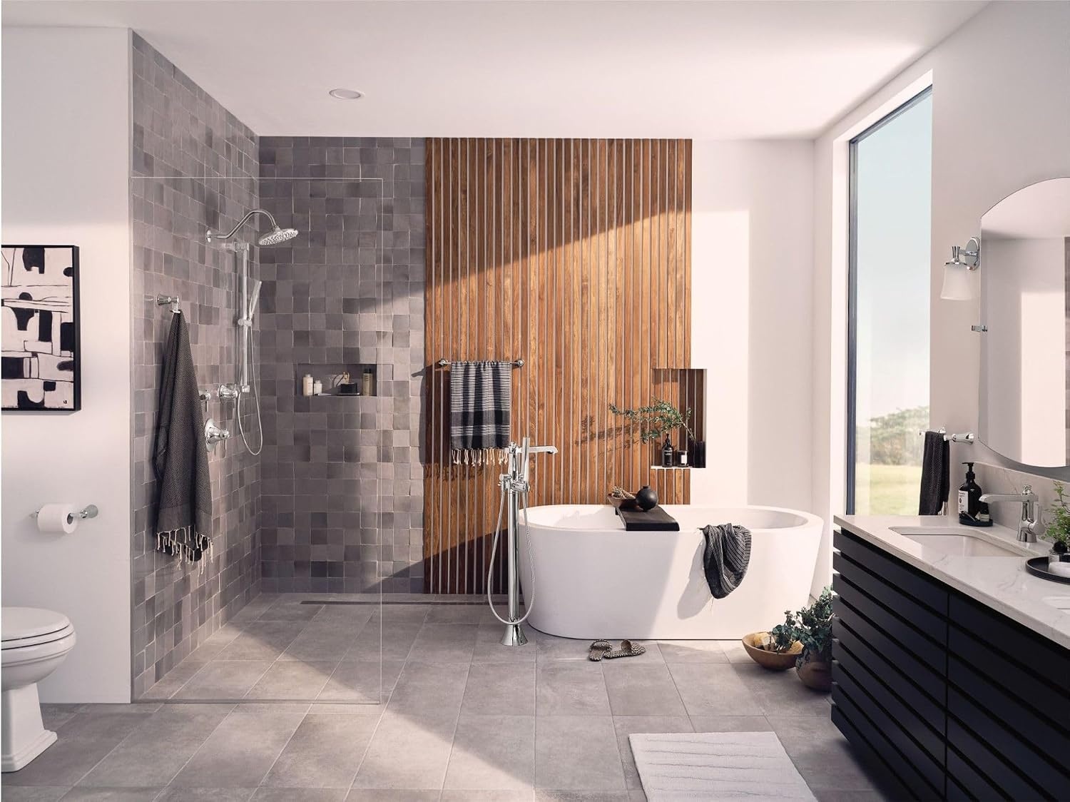 image:imageMoen Flara Chrome Modern Square 28 W x 3775 H Tilting Wall Mount Bathroom Mirror YB0392CHChrome
