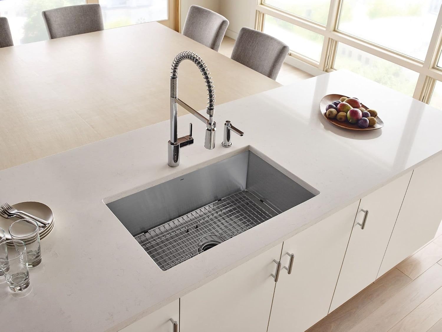 image:imageMoen GA780B Stainless Steel Sink Rack Bottom Grid for 29 x 16 Kitchen Sinks with Rear Drain and Protective Feet