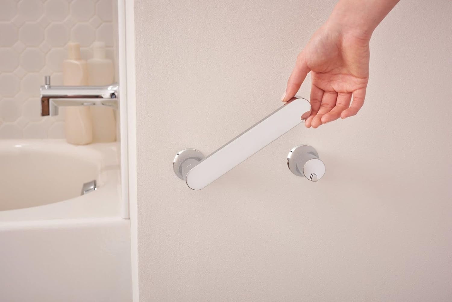 image:imageMoen Genta LX Brushed Nickel Modern Wall Mount Pivoting Toilet Paper Holder Modern Toilet Roll Holder for Bathroom BH3808BNChrome