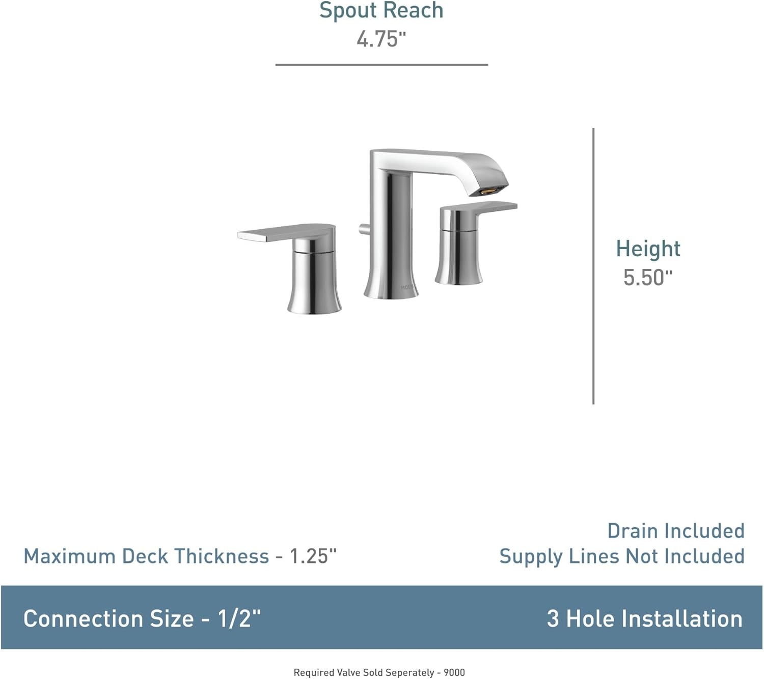 image:imageMoen Genta LX Brushed Nickel TwoHandle ThreeHole Widespread Modern Bathroom Sink Faucet with Drain Assembly Valve Required T6708BN with Drain Brushed NickelBrushed Nickel