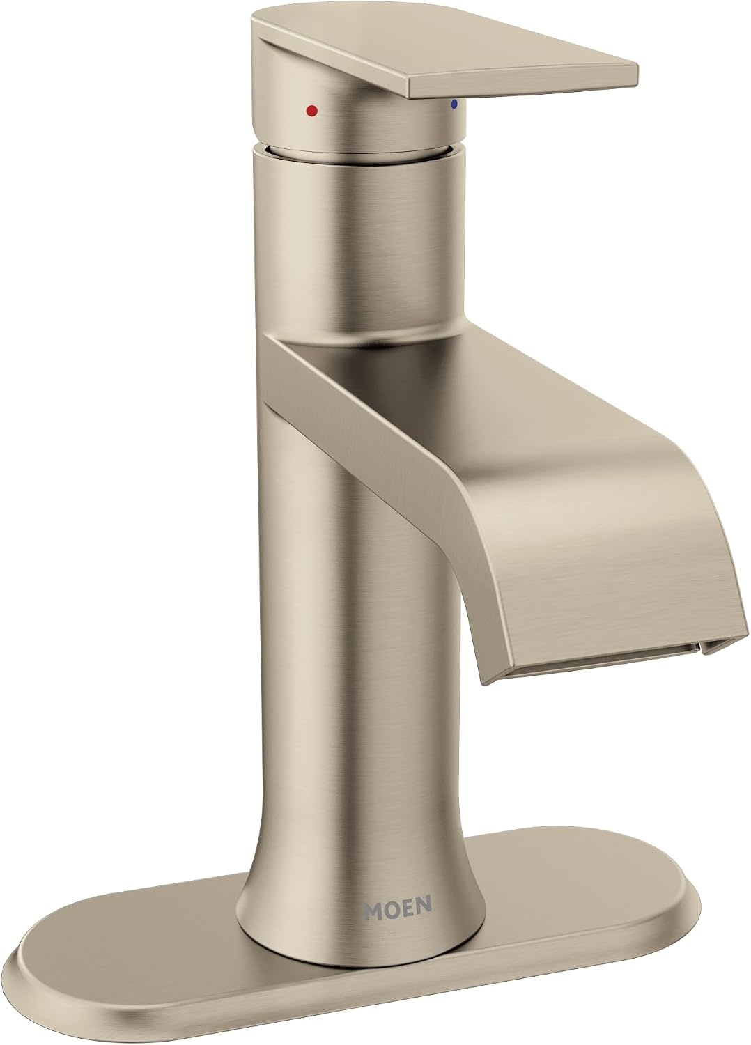 image:imageMoen Genta LX Matte Black OneHandle Modern Bathroom Sink Faucet with Optional Deckplate and LowArc Spout for Bath Countertop 6702BLBrushed Nickel