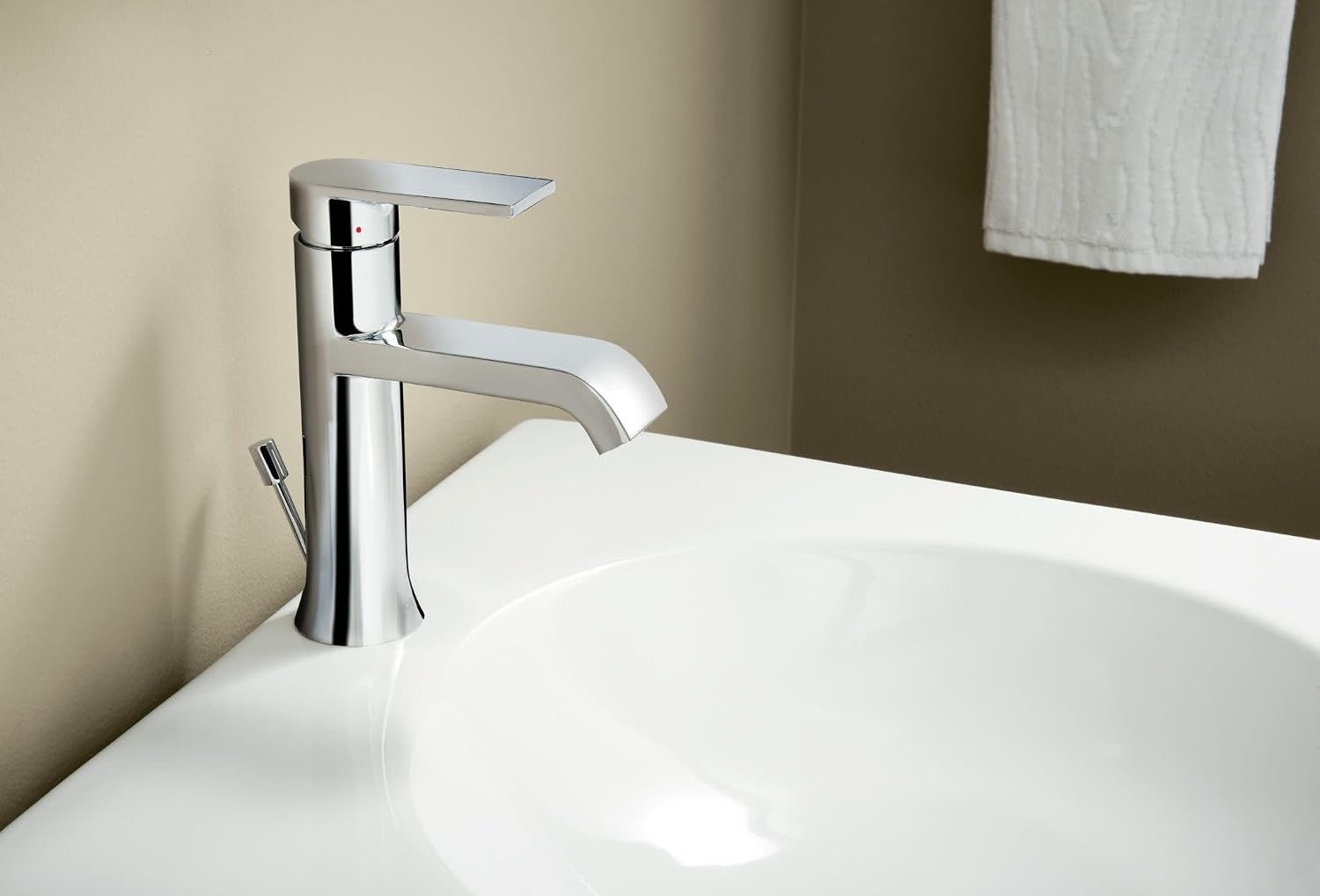 image:imageMoen Genta LX Matte Black OneHandle Modern Bathroom Sink Faucet with Optional Deckplate and LowArc Spout for Bath Countertop 6702BLChrome