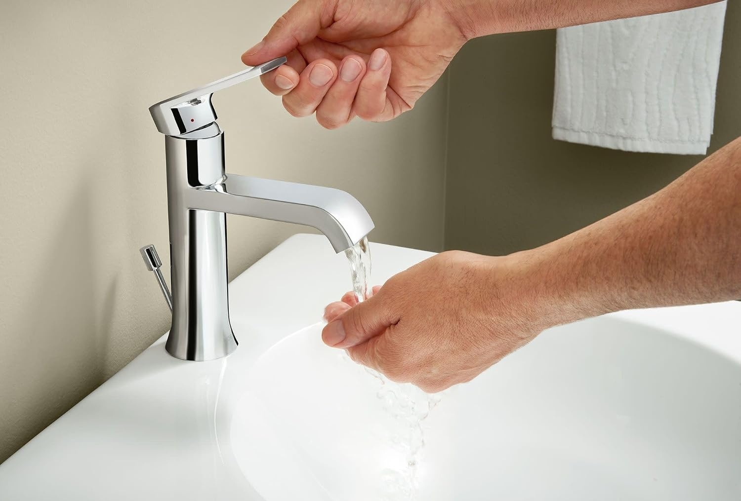 image:imageMoen Genta LX Matte Black OneHandle Modern Bathroom Sink Faucet with Optional Deckplate and LowArc Spout for Bath Countertop 6702BLChrome